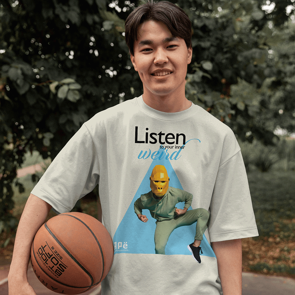ApeLabs Duo Lifestyle Combo – 2 Oversized Tees + 2 Wireless Earbuds